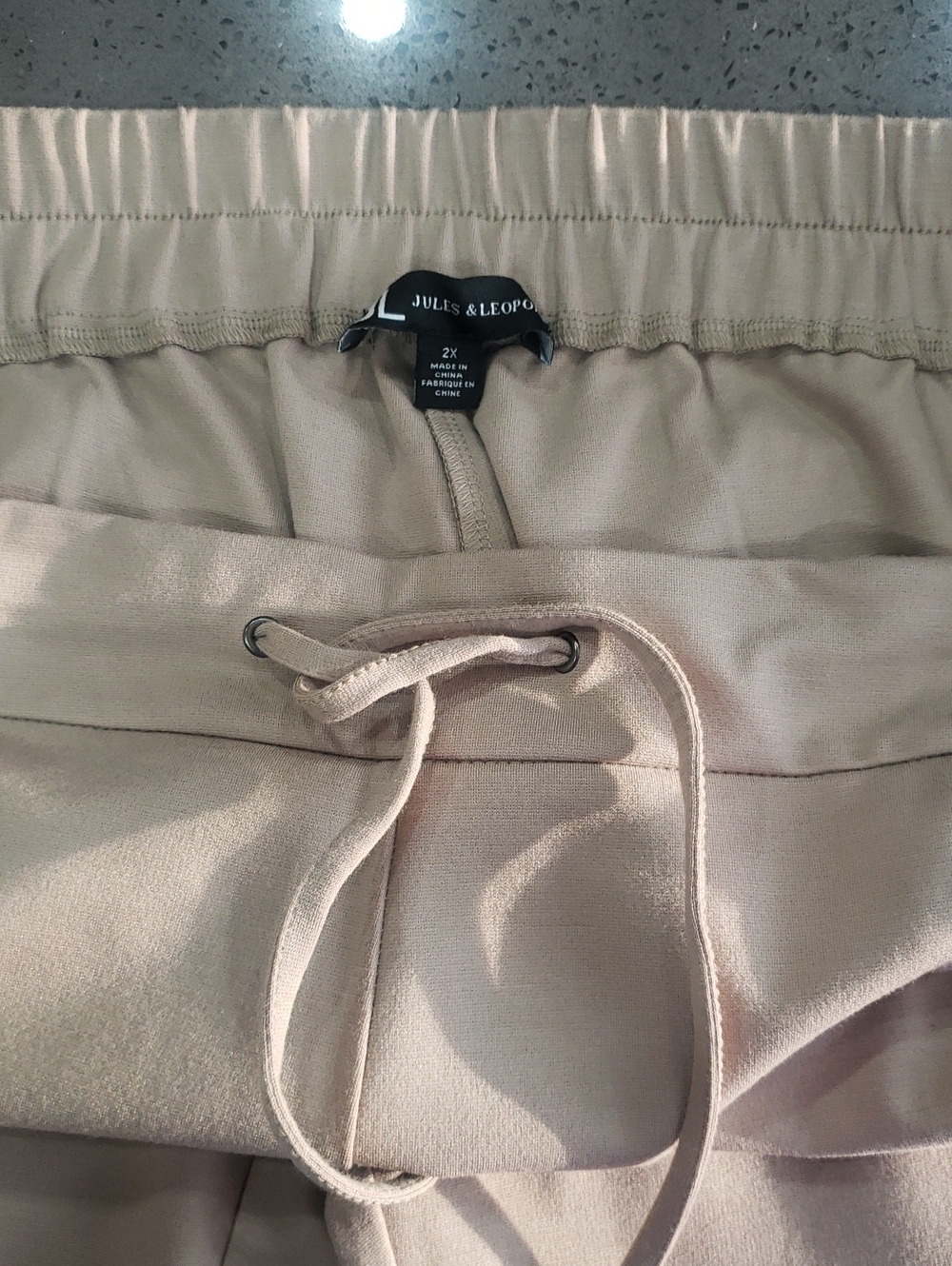Jules & Leopold Women Light Beige Drawstring Pull-on Trouser Pants - Picture 1 of 15